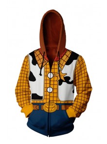 Toy Story 4 Cowboy Sheriff Woody Zip Cardigan Large Size