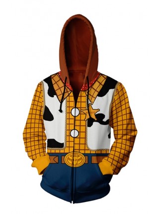 Toy Story 4 Cowboy Sheriff Woody Zip Cardigan Large Size