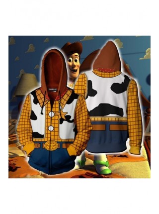 Toy Story 4 Cowboy Sheriff Woody Zip Cardigan Large Size