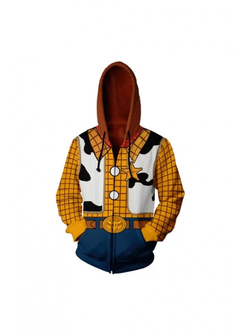 Toy Story 4 Cowboy Sheriff Woody Zip Cardigan Large Size