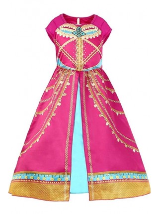 Aladdin Jasmine Princess Print Red Dress Children's Costume