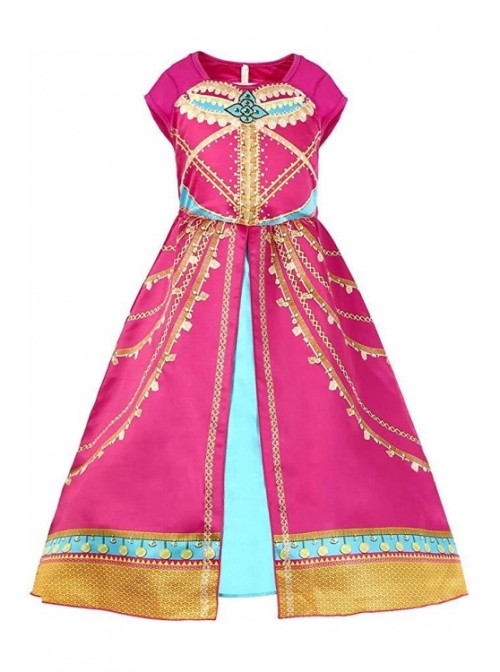 Aladdin Jasmine Princess Print Red Dress Children's Costume