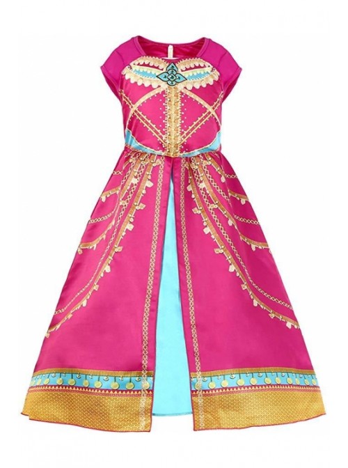 Aladdin Jasmine Princess Print Red Dress Children's Costume