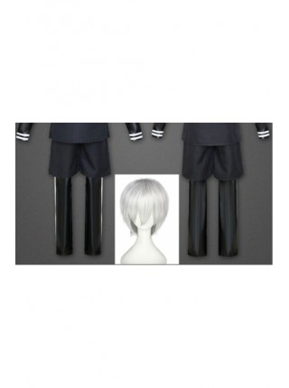 Tokyo Ghoul Ghoul Blackened Jin Muken cosplay battle suit stretch leather 4-piece suit and wig mask