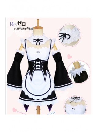 Re: Life In A Different World From Zero Remlam maid anime cosplay costume full set