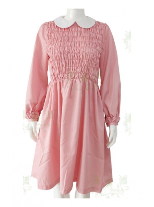 Stranger Things Season 3 Ability Girl Eleven 11 Pink Silk Dress