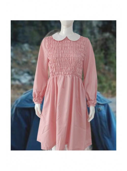 Stranger Things Season 3 Ability Girl Eleven 11 Pink Silk Dress