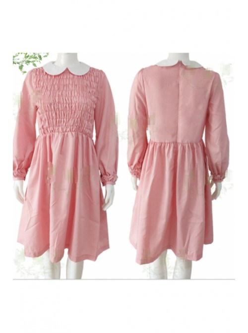 Stranger Things Season 3 Ability Girl Eleven 11 Pink Silk Dress