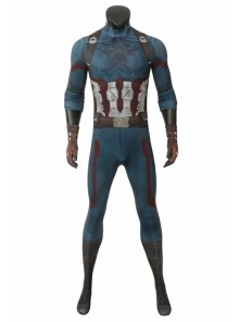 Avengers 3 Infinity War Captain America Steve Rogers Costume Halloween Superhero Cosplay Printing Bodysuit Male