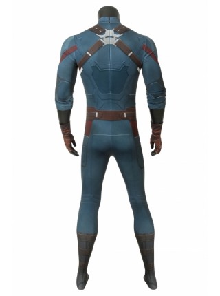 Avengers 3 Infinity War Captain America Steve Rogers Costume Halloween Superhero Cosplay Printing Bodysuit Male