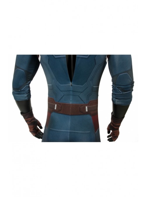 Avengers 3 Infinity War Captain America Steve Rogers Costume Halloween Superhero Cosplay Printing Bodysuit Male