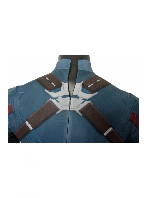 Avengers 3 Infinity War Captain America Steve Rogers Costume Halloween Superhero Cosplay Printing Bodysuit Male