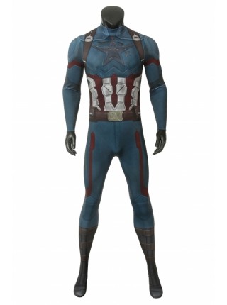 Avengers 3 Infinity War Captain America Steve Rogers Costume Halloween Superhero Cosplay Printing Bodysuit Male