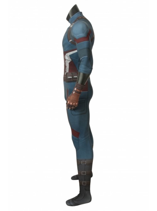 Avengers 3 Infinity War Captain America Steve Rogers Costume Halloween Superhero Cosplay Printing Bodysuit Male