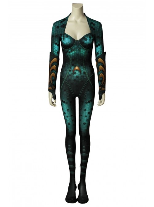 Movie Aquaman Queen Mera Costume Halloween Cosplay Bodysuit Female