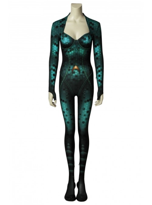 Movie Aquaman Queen Mera Costume Halloween Cosplay Bodysuit Female