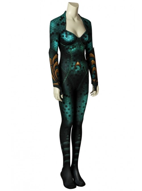 Movie Aquaman Queen Mera Costume Halloween Cosplay Bodysuit Female