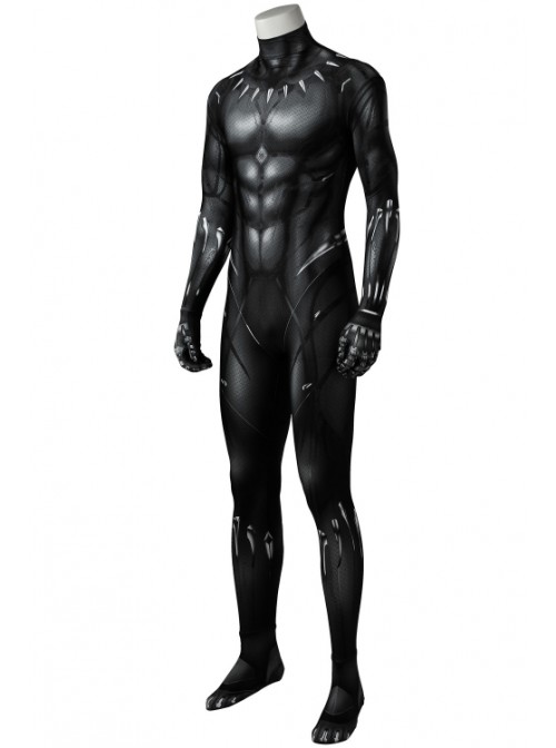 Black Panther T'Challa Halloween Cosplay Male Costume 3D Printing Bodysuit Superhero Costume