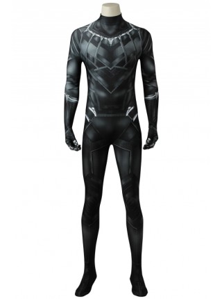 Captain America 3 Civil War Black Panther T'Challa Printing Bodysuit Halloween Cosplay Superhero Costume Male