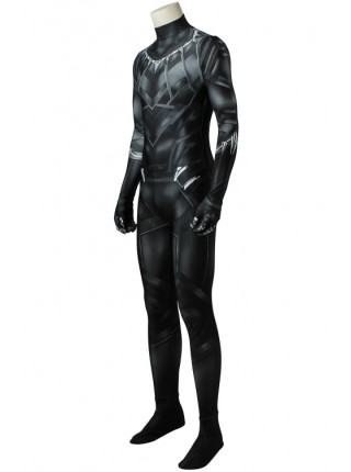 Captain America 3 Civil War Black Panther T'Challa Printing Bodysuit Halloween Cosplay Superhero Costume Male