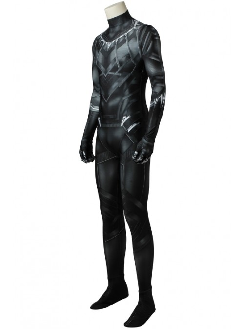 Captain America 3 Civil War Black Panther T'Challa Printing Bodysuit Halloween Cosplay Superhero Costume Male