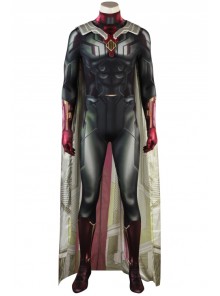 Avengers 3 Infinity War Vision Printing Bodysuit With Cloak Halloween Superhero Cosplay Costume