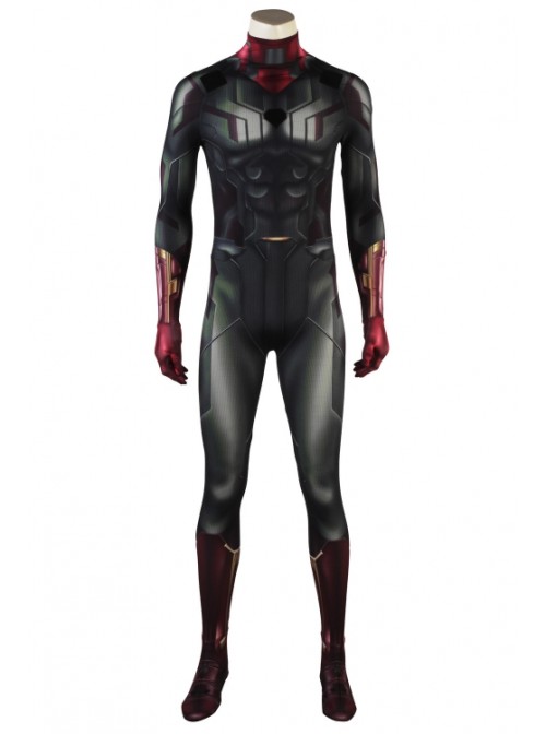 Avengers 3 Infinity War Vision Printing Bodysuit With Cloak Halloween Superhero Cosplay Costume