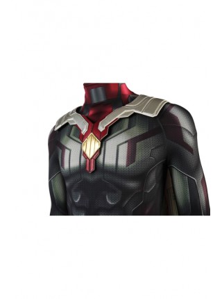 Avengers 3 Infinity War Vision Printing Bodysuit With Cloak Halloween Superhero Cosplay Costume