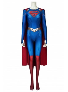 Supergirl Season 5 Kara Zor-El Printing Bodysuit With Cloak Superhero Cosplay Full Body Costume Female