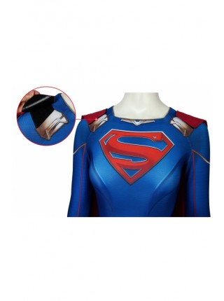 Supergirl Season 5 Kara Zor-El Printing Bodysuit With Cloak Superhero Cosplay Full Body Costume Female