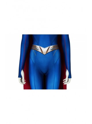 Supergirl Season 5 Kara Zor-El Printing Bodysuit With Cloak Superhero Cosplay Full Body Costume Female