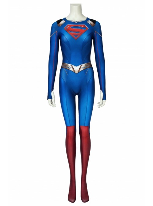 Supergirl Season 5 Kara Zor-El Printing Bodysuit With Cloak Superhero Cosplay Full Body Costume Female