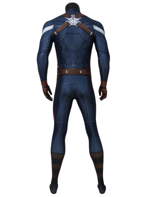 Captain America: The Winter Soldier Captain America Steve Rogers Bodysuit Cosplay Superhero Full Body Costume Male