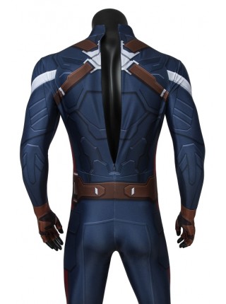 Captain America: The Winter Soldier Captain America Steve Rogers Bodysuit Cosplay Superhero Full Body Costume Male