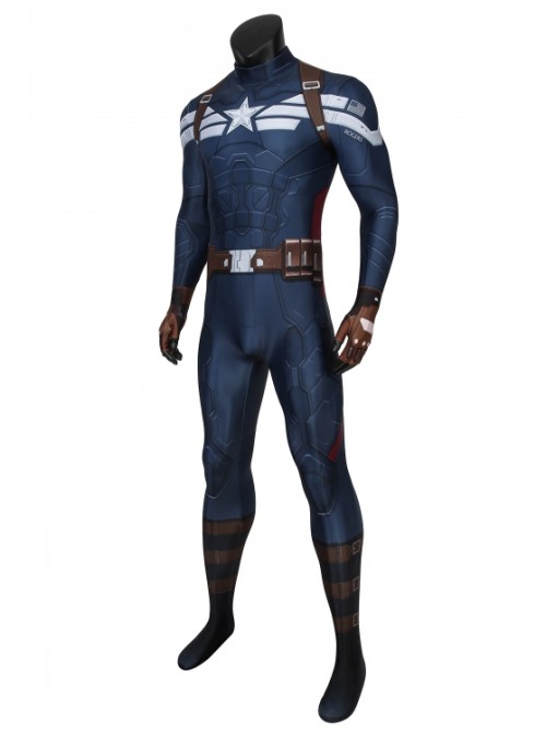 Captain America: The Winter Soldier Captain America Steve Rogers Bodysuit Cosplay Superhero Full Body Costume Male