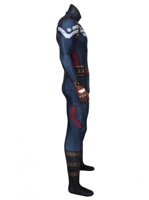 Captain America: The Winter Soldier Captain America Steve Rogers Bodysuit Cosplay Superhero Full Body Costume Male