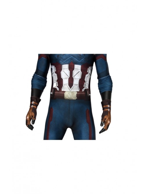 Avengers 3: Infinity War Captain America Steve Rogers Polyester Printing Bodysuit Halloween Cosplay Costume Male