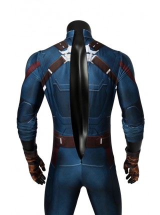 Avengers 3: Infinity War Captain America Steve Rogers Polyester Printing Bodysuit Halloween Cosplay Costume Male