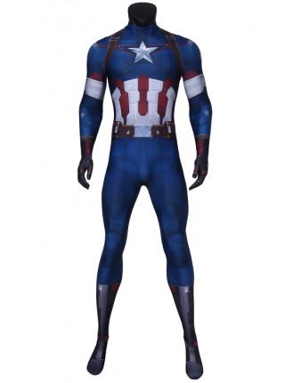 Avengers: Age Of Ultron Captain America Steve Rogers Bodysuit Halloween Cosplay Costume Male