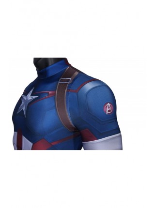 Avengers: Age Of Ultron Captain America Steve Rogers Bodysuit Halloween Cosplay Costume Male