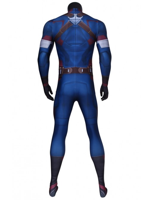 Avengers: Age Of Ultron Captain America Steve Rogers Bodysuit Halloween Cosplay Costume Male