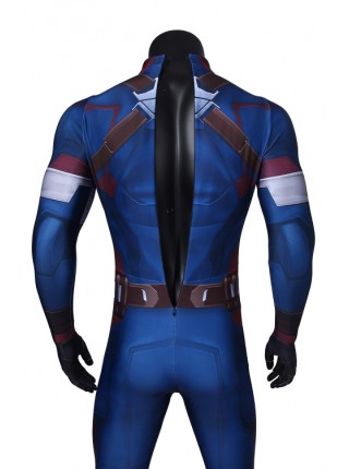 Avengers: Age Of Ultron Captain America Steve Rogers Bodysuit Halloween Cosplay Costume Male