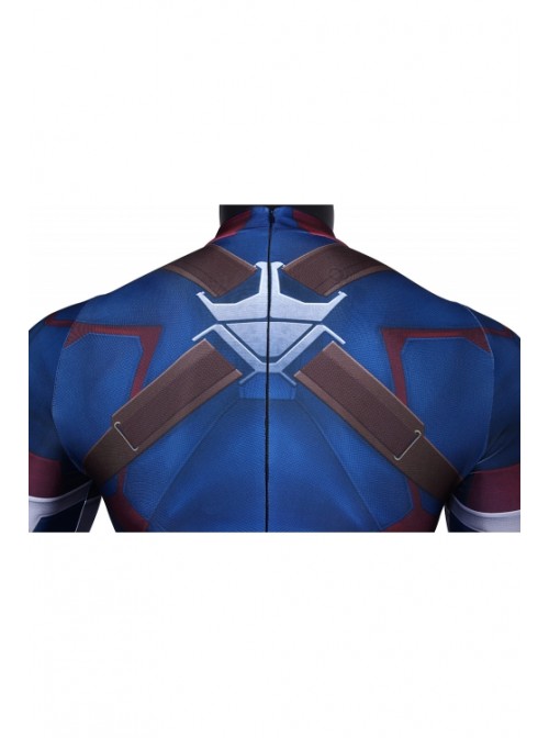 Avengers: Age Of Ultron Captain America Steve Rogers Bodysuit Halloween Cosplay Costume Male