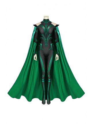 Thor 3: Ragnarok Goddess Of Death Hela Bodysuit With Cloak Halloween Cosplay Costume