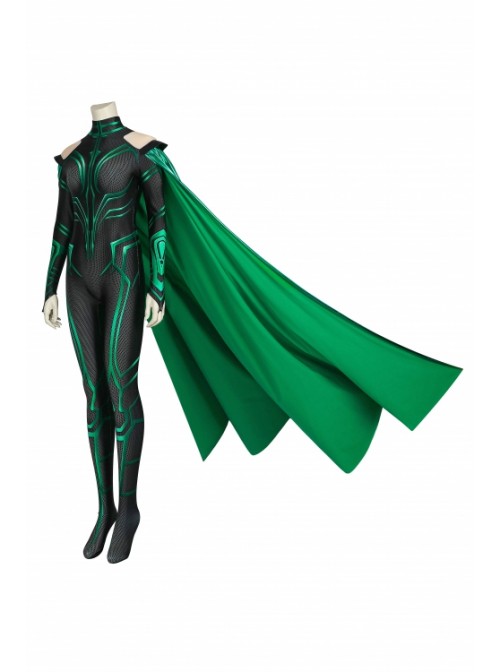 Thor 3: Ragnarok Goddess Of Death Hela Bodysuit With Cloak Halloween Cosplay Costume