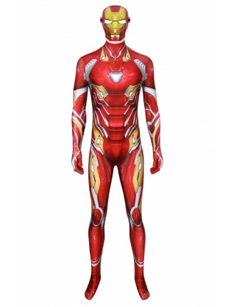 Avengers: Infinity War Iron Man Tony Stark Nanotech Suit Costume Halloween Cosplay Bodysuit