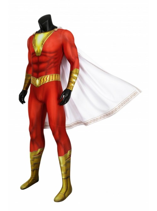 Shazam! Billy Costume Halloween Cosplay Bodysuit With Cloak