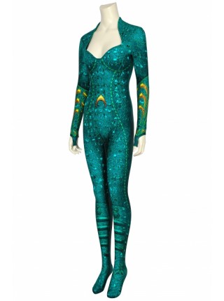 Aquaman Mera Printing Bodysuit Halloween Cosplay Costume