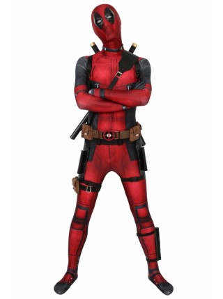 Deadpool Wade Wilson Costume Halloween Cosplay Bodysuit With Accessories