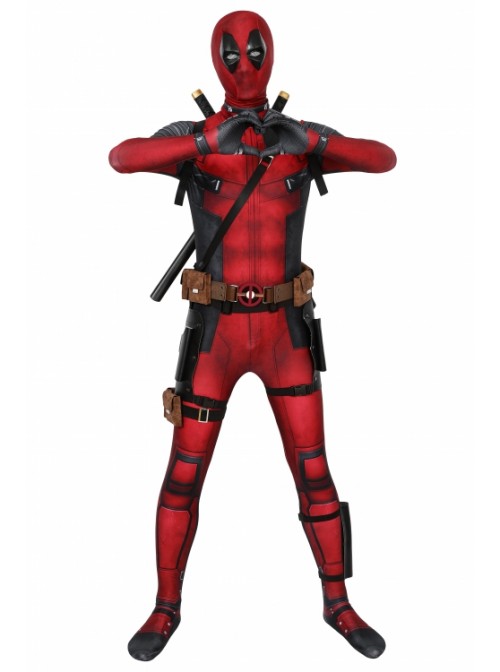 Deadpool Wade Wilson Costume Halloween Cosplay Bodysuit With Accessories